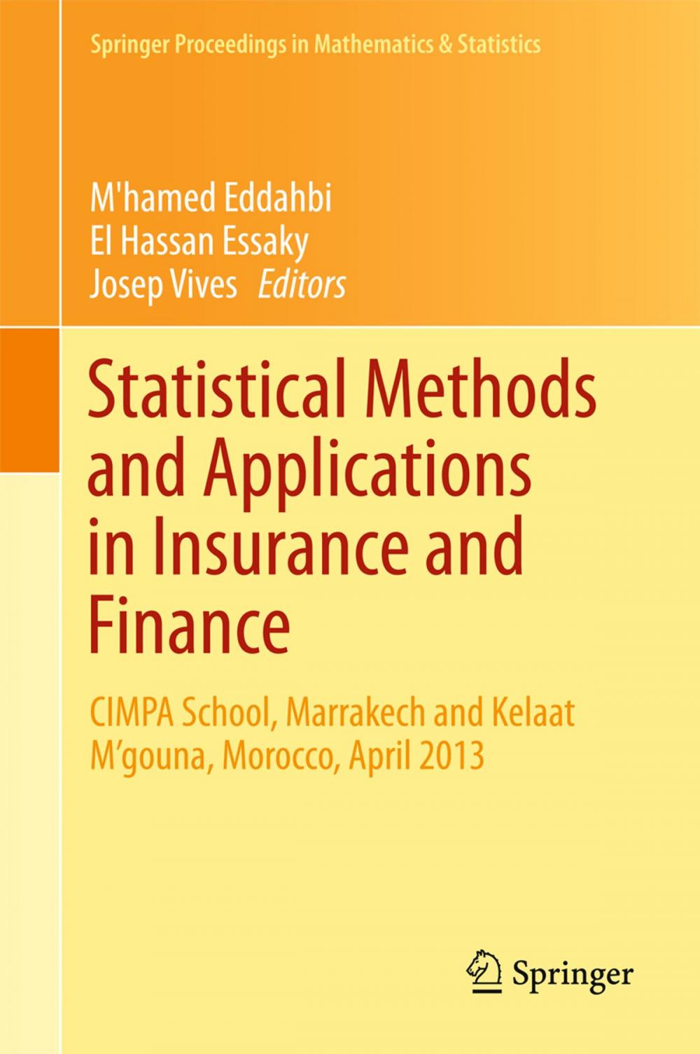 Big bigCover of Statistical Methods and Applications in Insurance and Finance