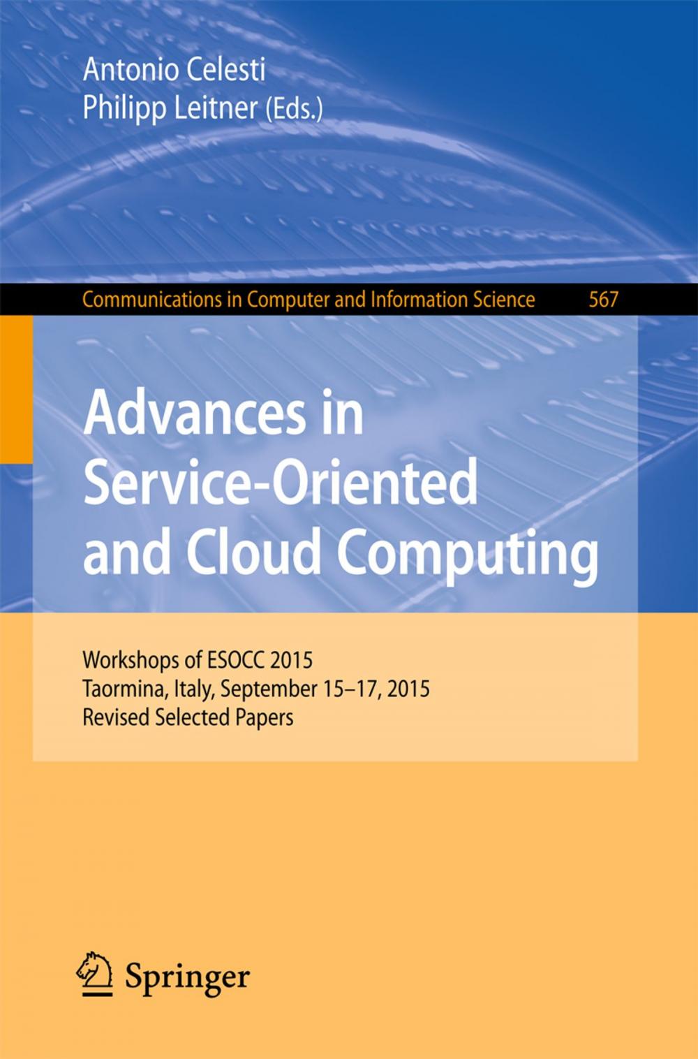 Big bigCover of Advances in Service-Oriented and Cloud Computing