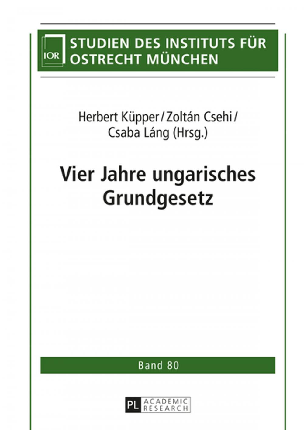 Big bigCover of Vier Jahre ungarisches Grundgesetz