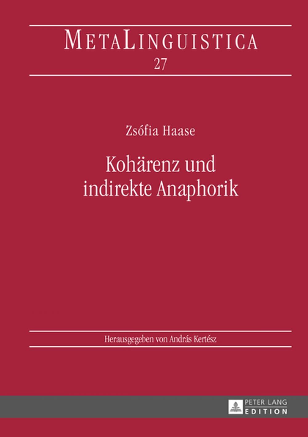 Big bigCover of Kohaerenz und indirekte Anaphorik