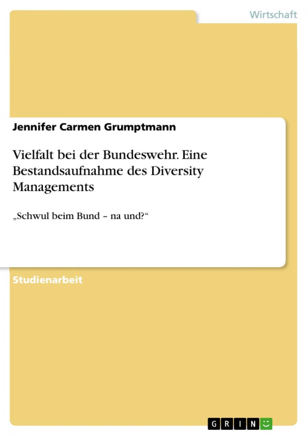 Big bigCover of Vielfalt bei der Bundeswehr. Eine Bestandsaufnahme des Diversity Managements