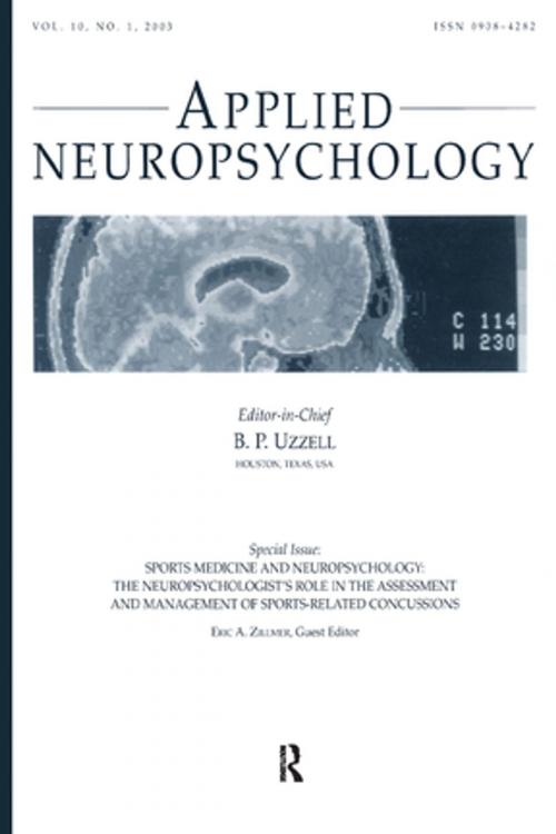 Cover of the book Sports Medicine and Neuropsychology by , Taylor and Francis