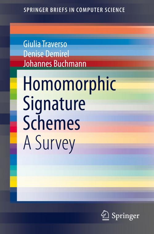 Cover of the book Homomorphic Signature Schemes by Giulia Traverso, Denise Demirel, Johannes Buchmann, Springer International Publishing