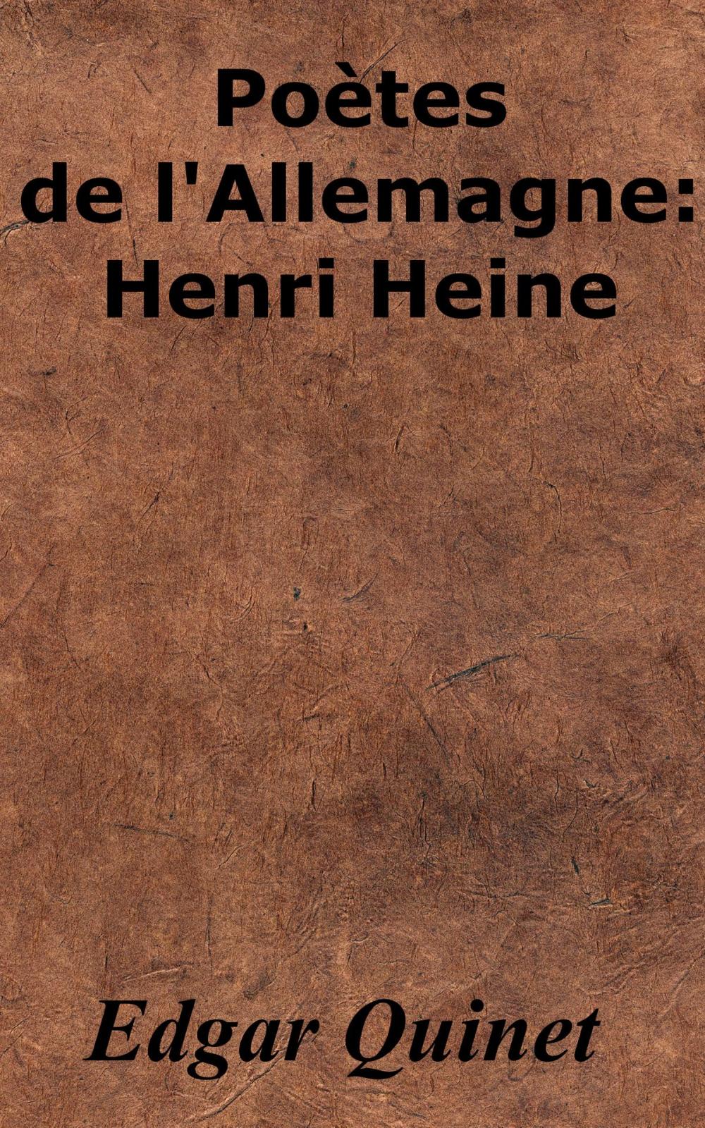 Big bigCover of Poètes de l'Allemagne : Henri Heine