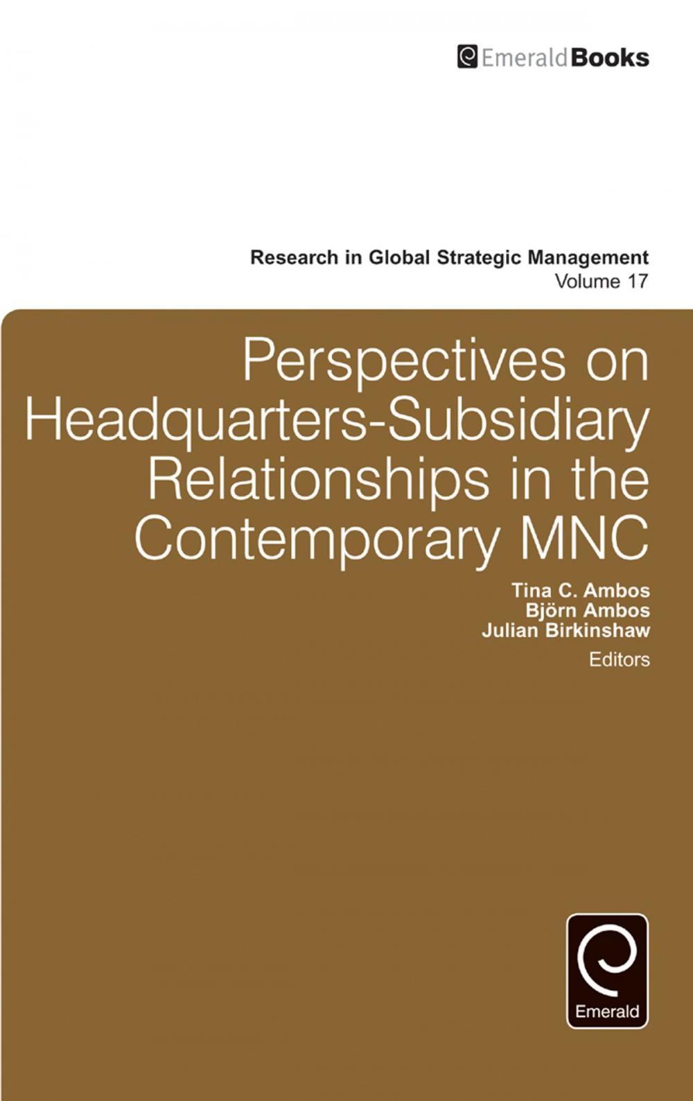 Big bigCover of Perspectives on Headquarters-Subsidiary Relationships in the Contemporary MNC