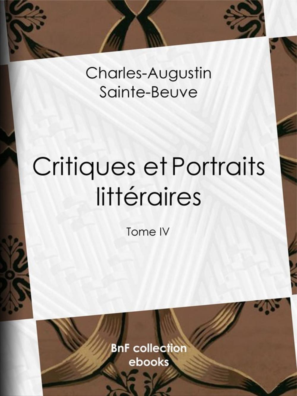 Big bigCover of Critiques et Portraits littéraires