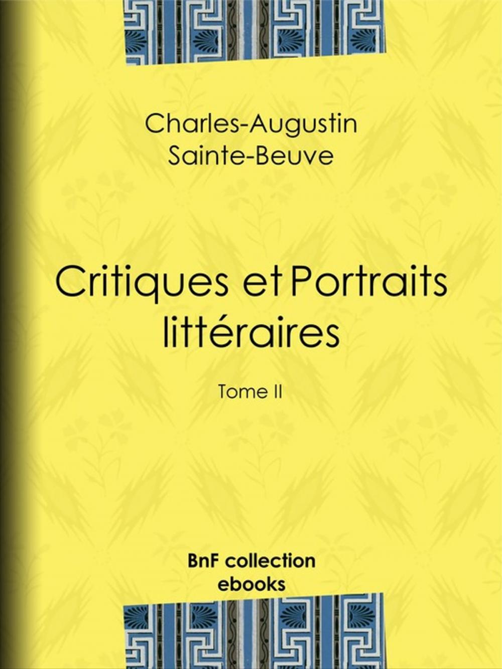 Big bigCover of Critiques et Portraits littéraires