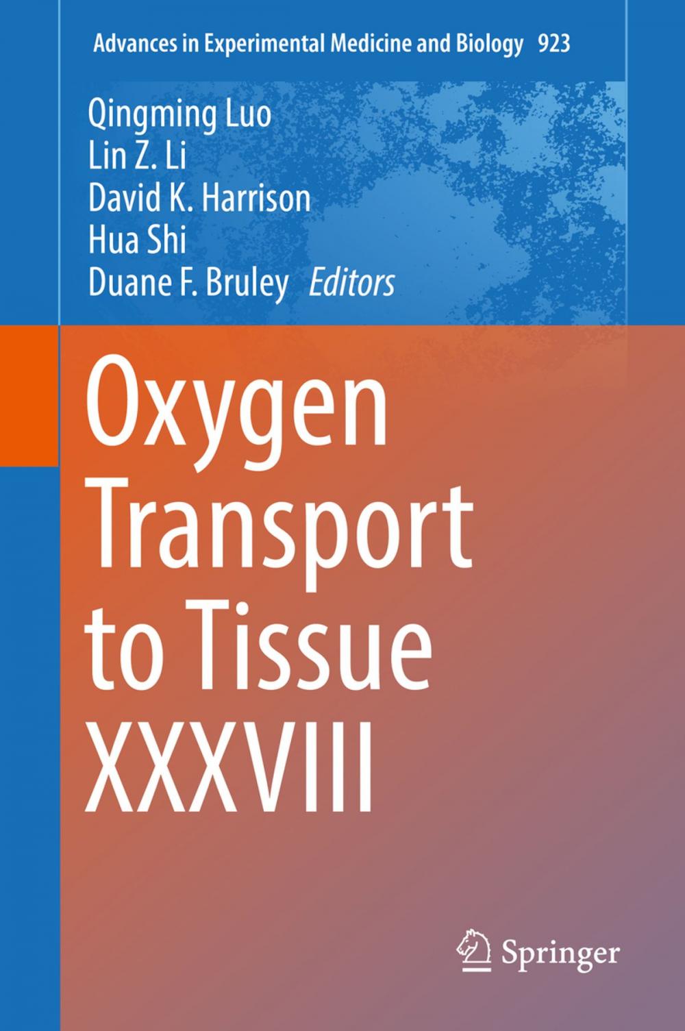 Big bigCover of Oxygen Transport to Tissue XXXVIII