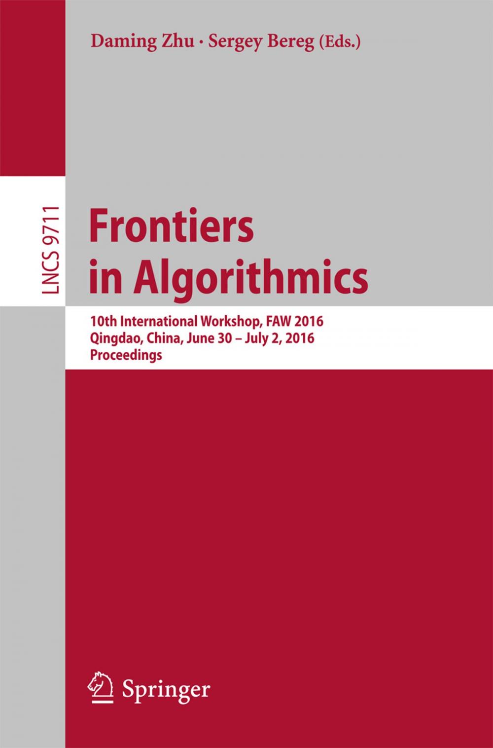 Big bigCover of Frontiers in Algorithmics