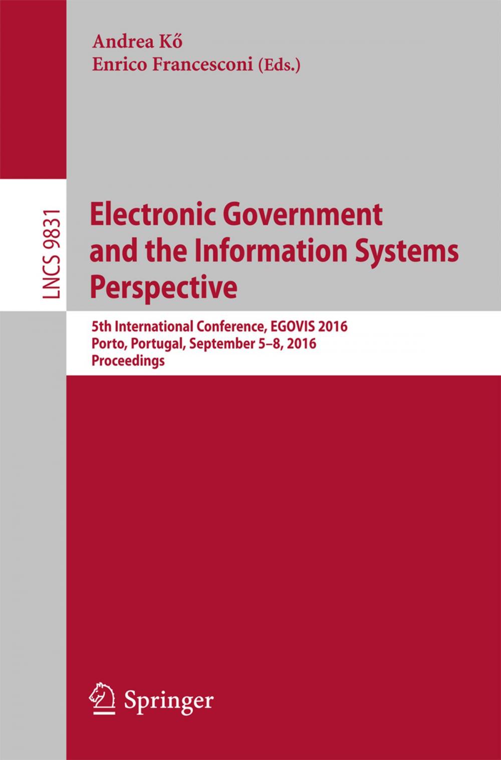 Big bigCover of Electronic Government and the Information Systems Perspective