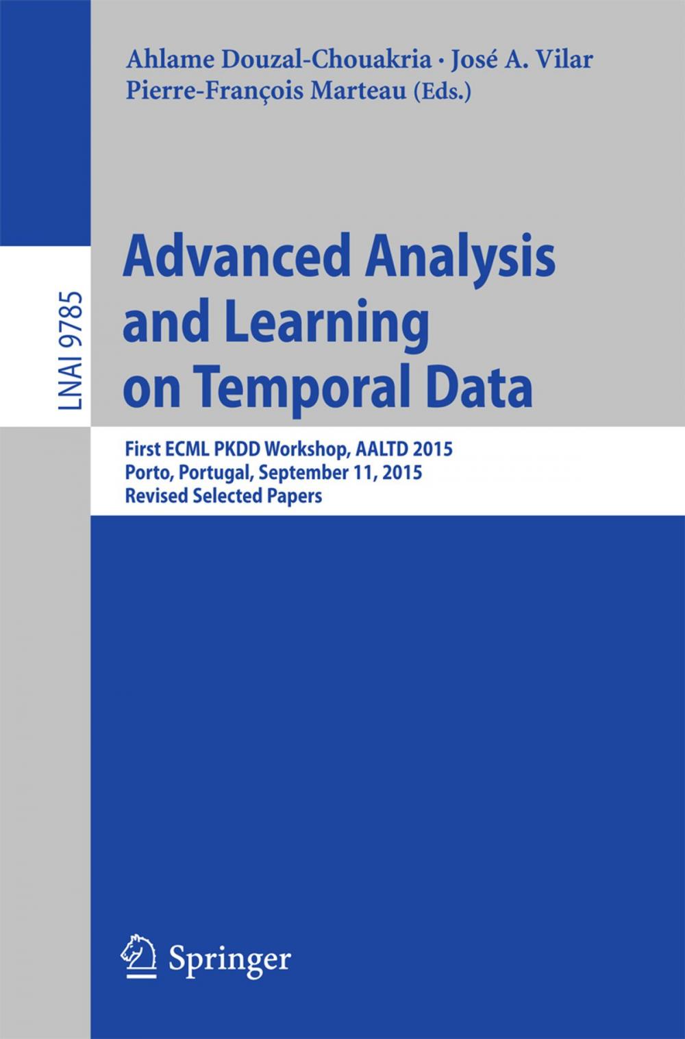 Big bigCover of Advanced Analysis and Learning on Temporal Data