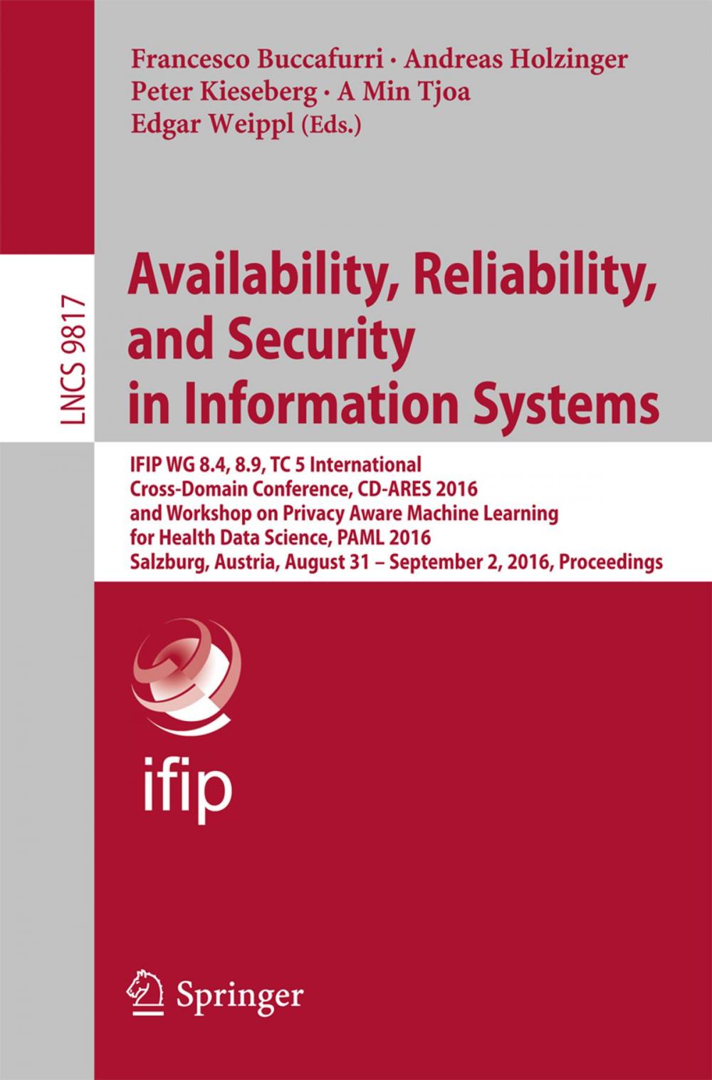 Big bigCover of Availability, Reliability, and Security in Information Systems