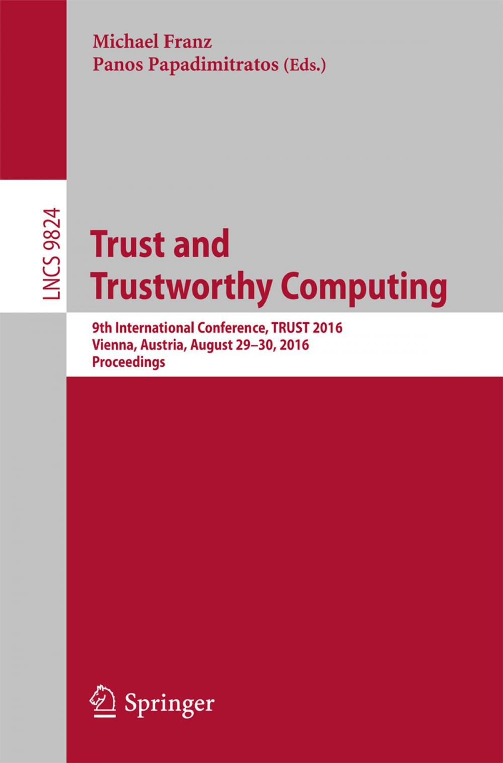 Big bigCover of Trust and Trustworthy Computing