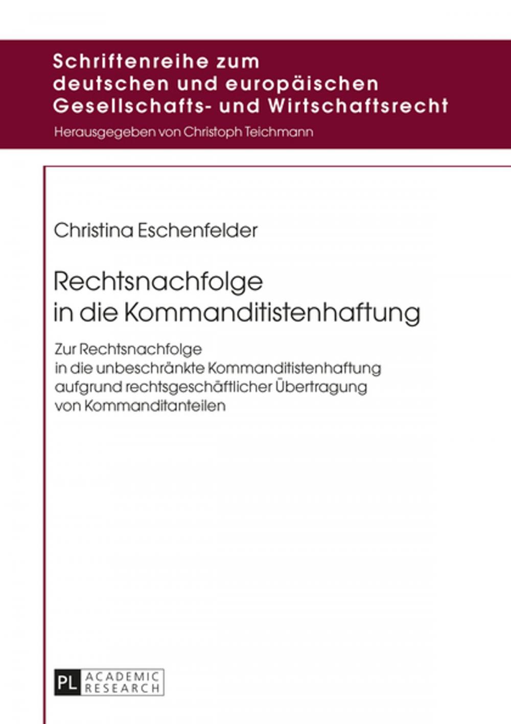 Big bigCover of Rechtsnachfolge in die Kommanditistenhaftung