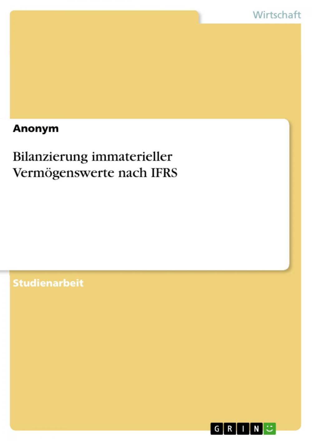 Big bigCover of Bilanzierung immaterieller Vermögenswerte nach IFRS