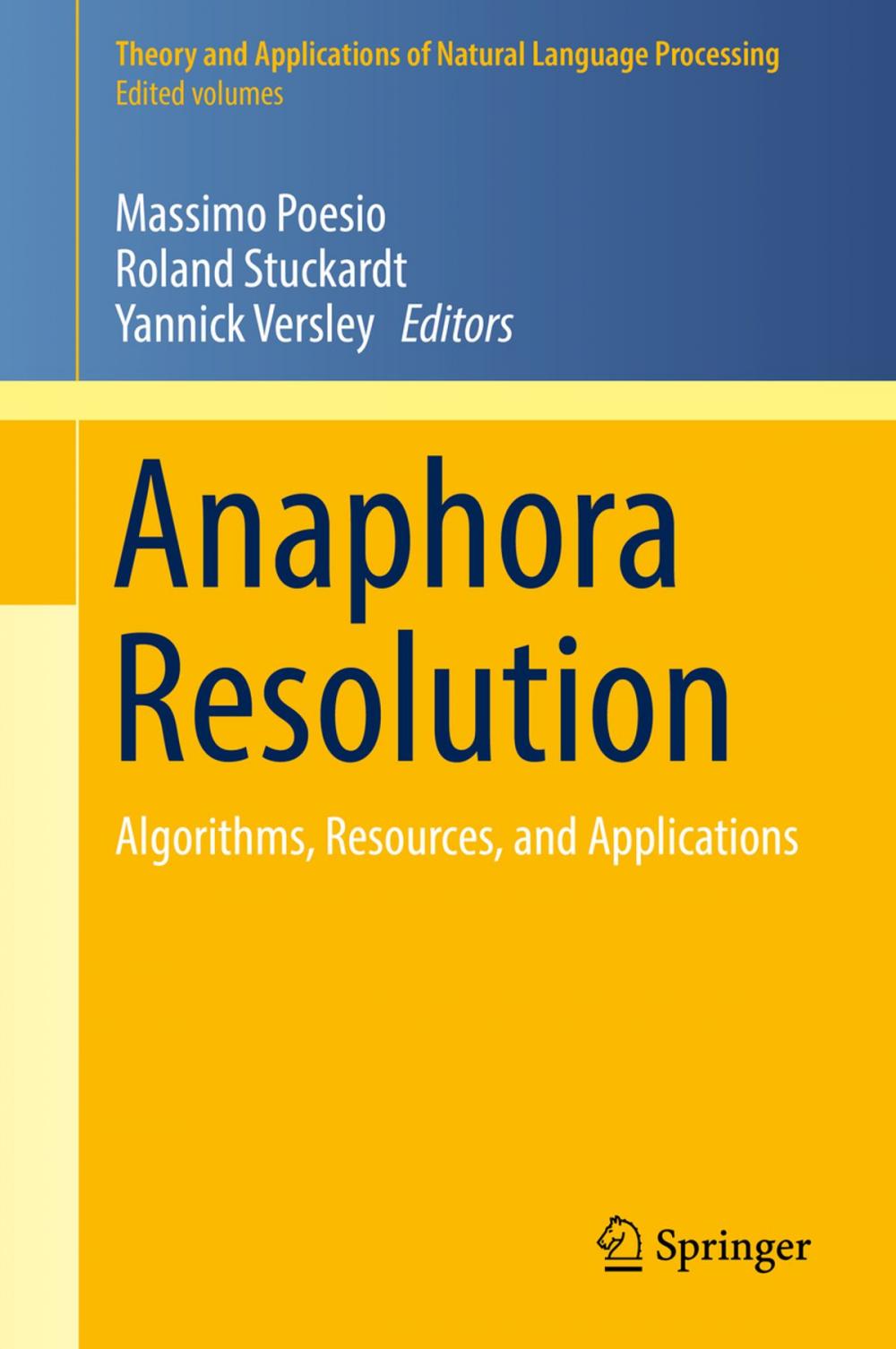 Big bigCover of Anaphora Resolution