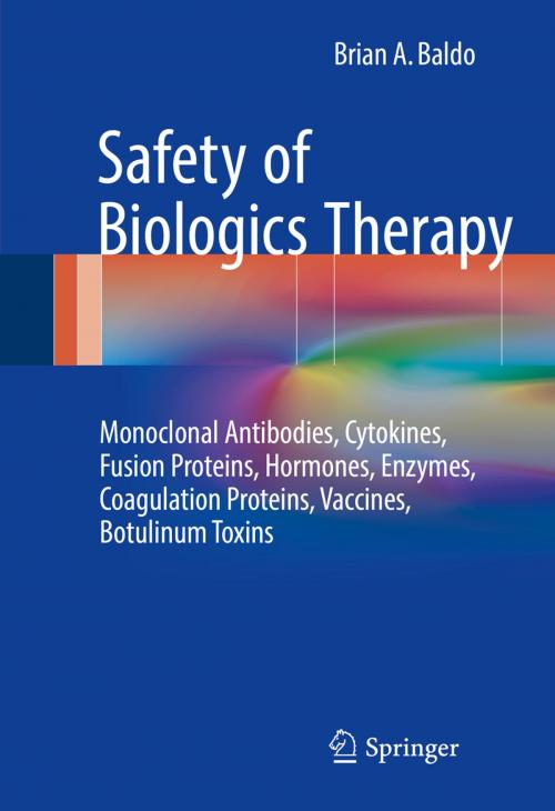 Cover of the book Safety of Biologics Therapy by Brian A. Baldo, Springer International Publishing