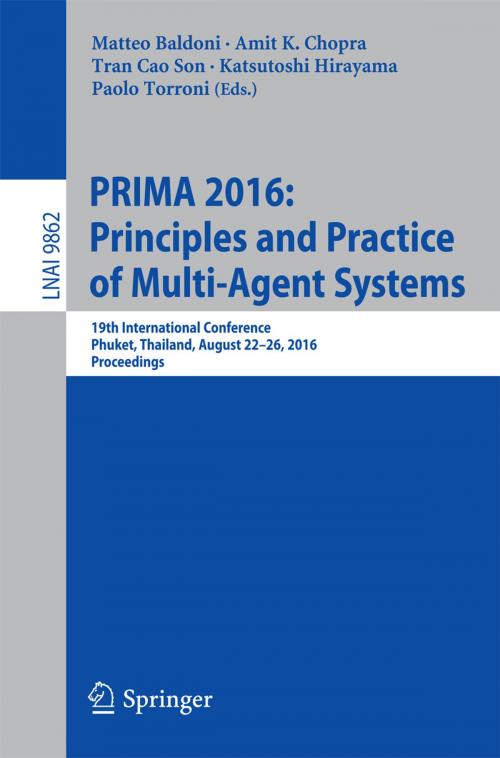 Cover of the book PRIMA 2016: Principles and Practice of Multi-Agent Systems by , Springer International Publishing