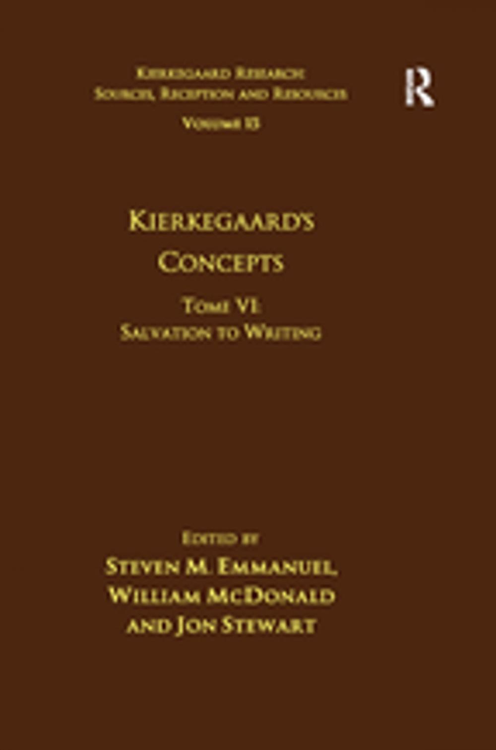 Big bigCover of Volume 15, Tome VI: Kierkegaard's Concepts