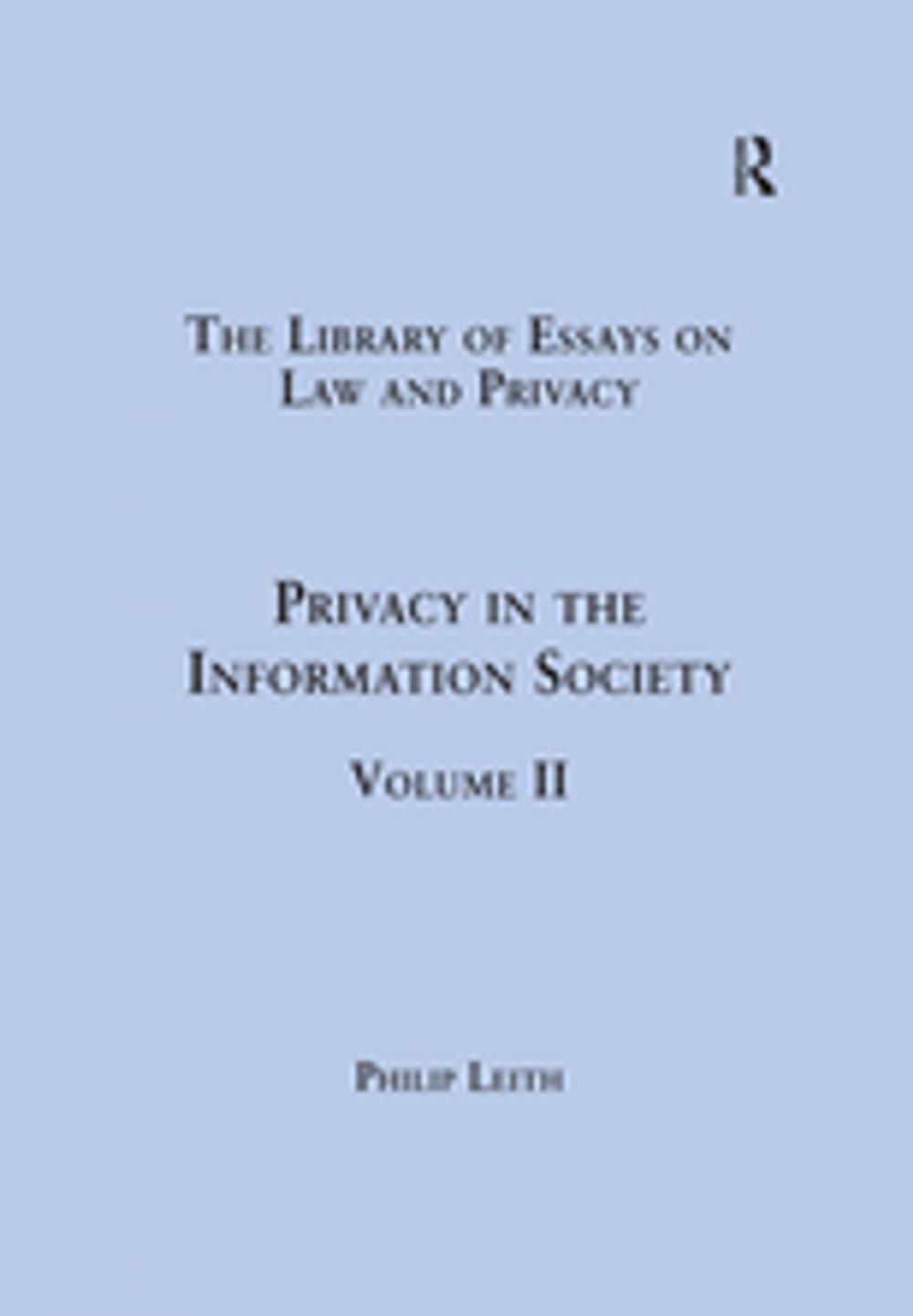 Big bigCover of Privacy in the Information Society