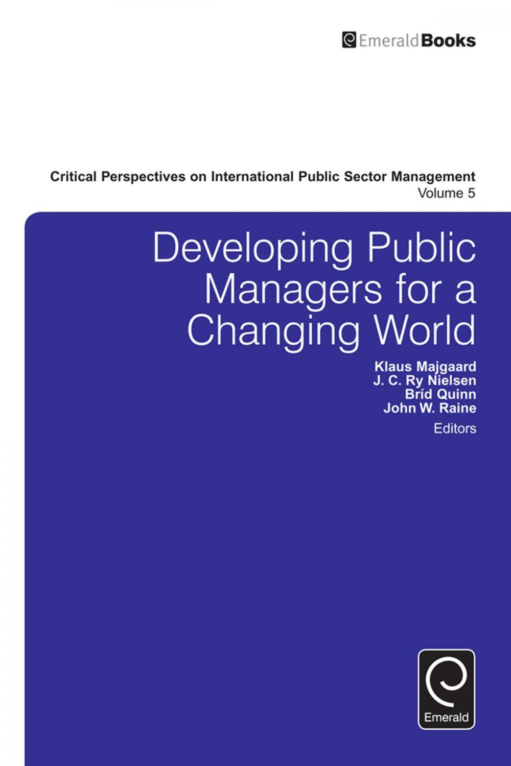 Big bigCover of Developing Public Managers for a Changing World