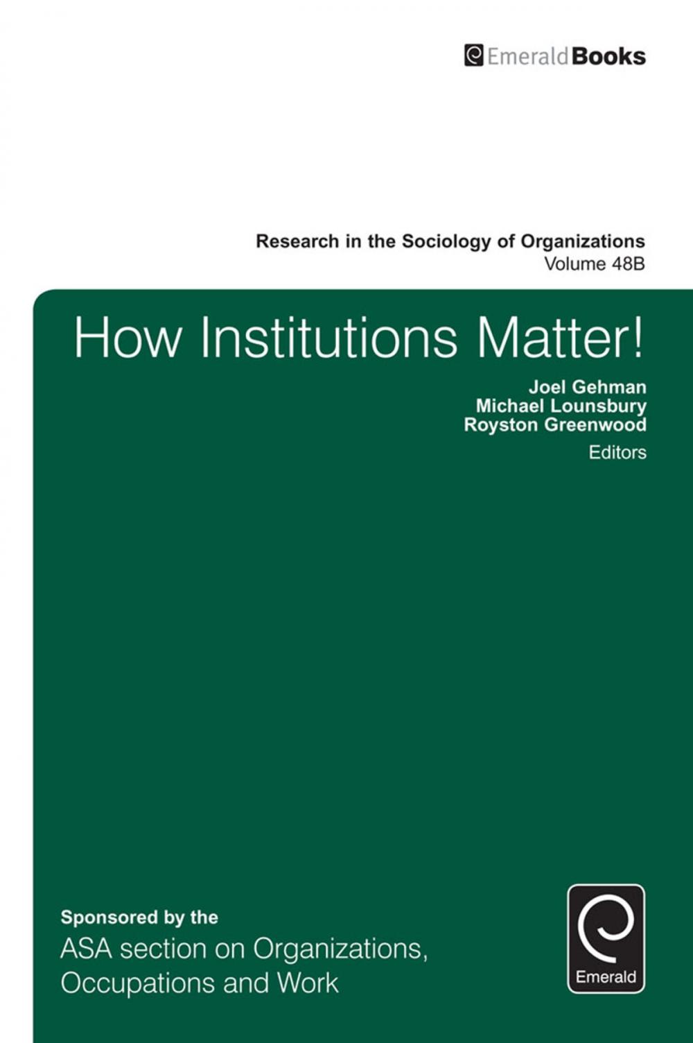 Big bigCover of How Institutions Matter!