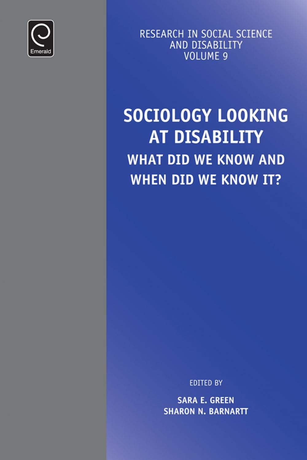 Big bigCover of Sociology Looking at Disability