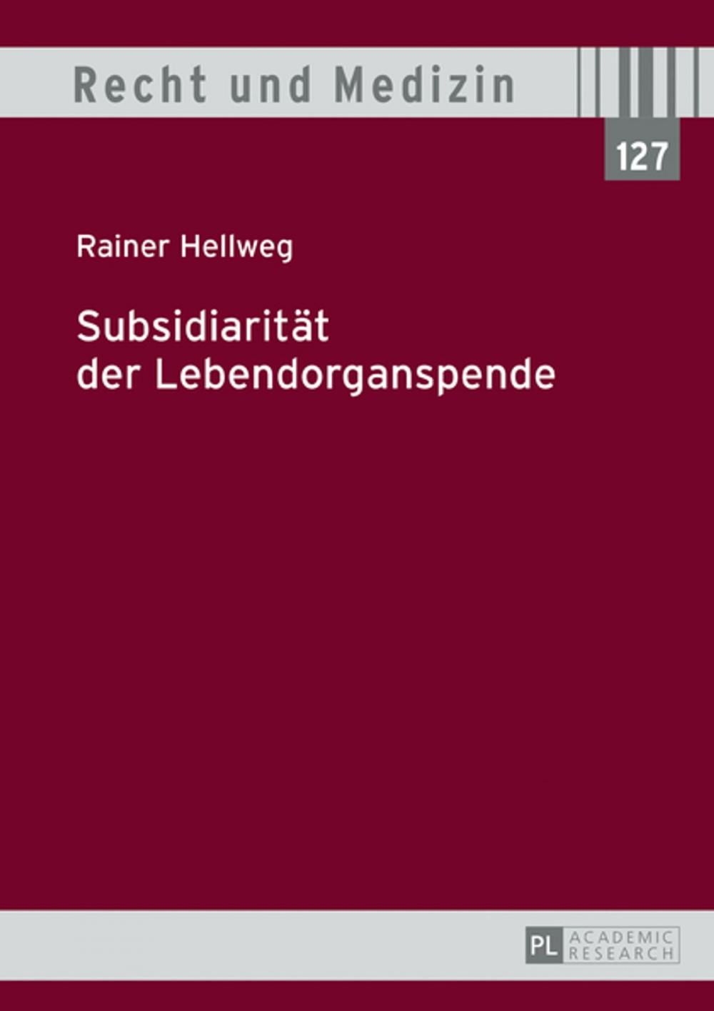 Big bigCover of Subsidiaritaet der Lebendorganspende