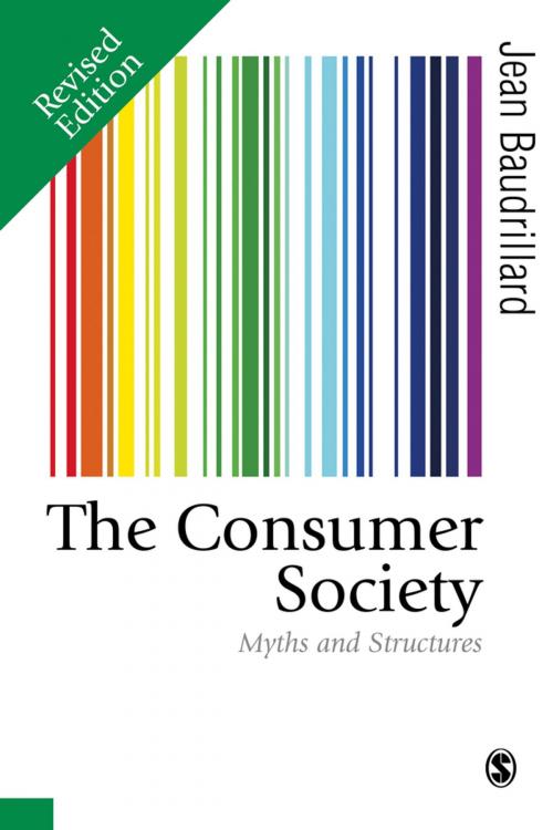 Cover of the book The Consumer Society by Professor Jean Baudrillard, SAGE Publications