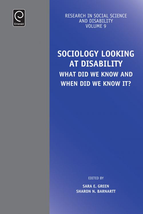 Cover of the book Sociology Looking at Disability by , Emerald Group Publishing Limited