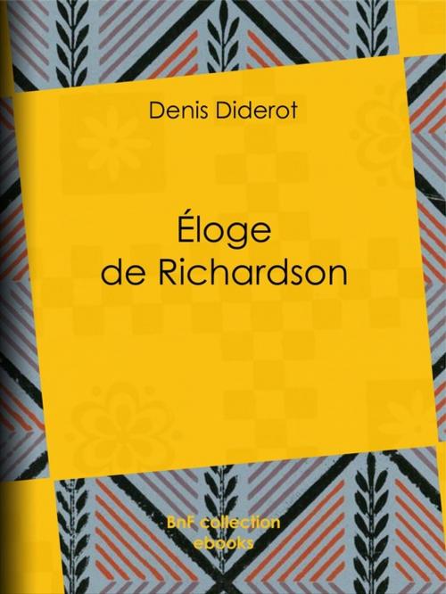 Cover of the book Éloge de Richardson by Denis Diderot, BnF collection ebooks