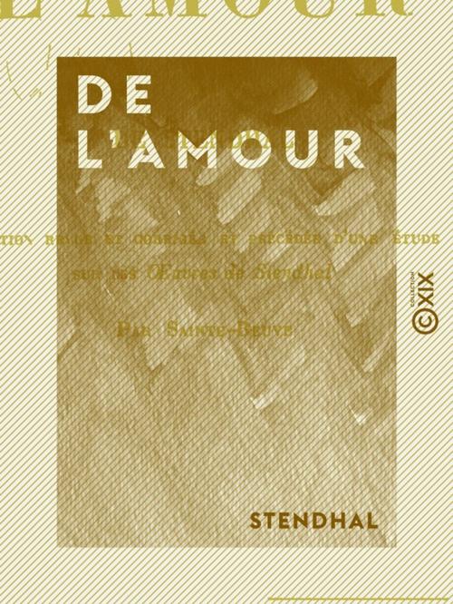 Cover of the book De l'amour by Stendhal, Collection XIX