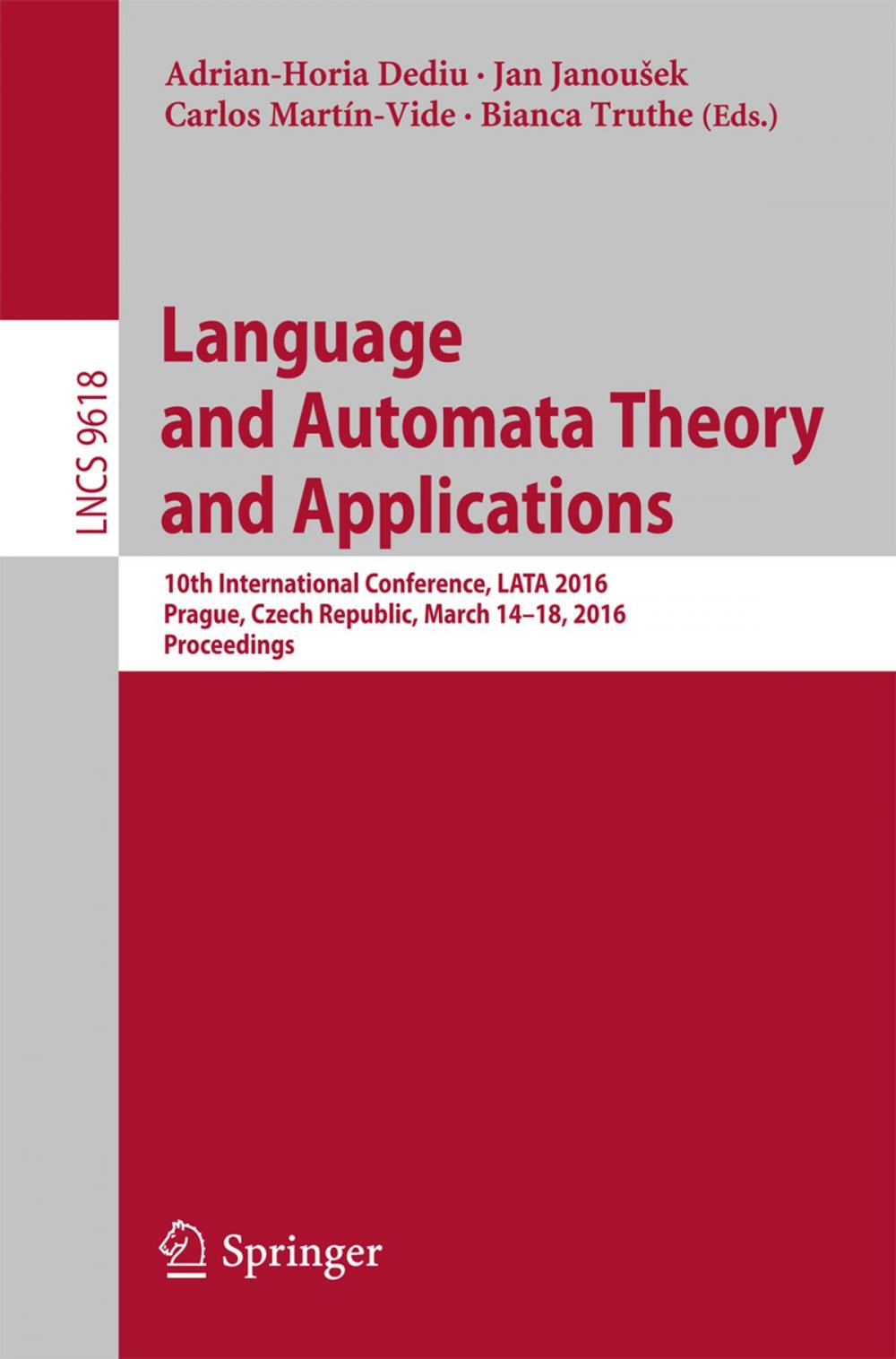 Big bigCover of Language and Automata Theory and Applications