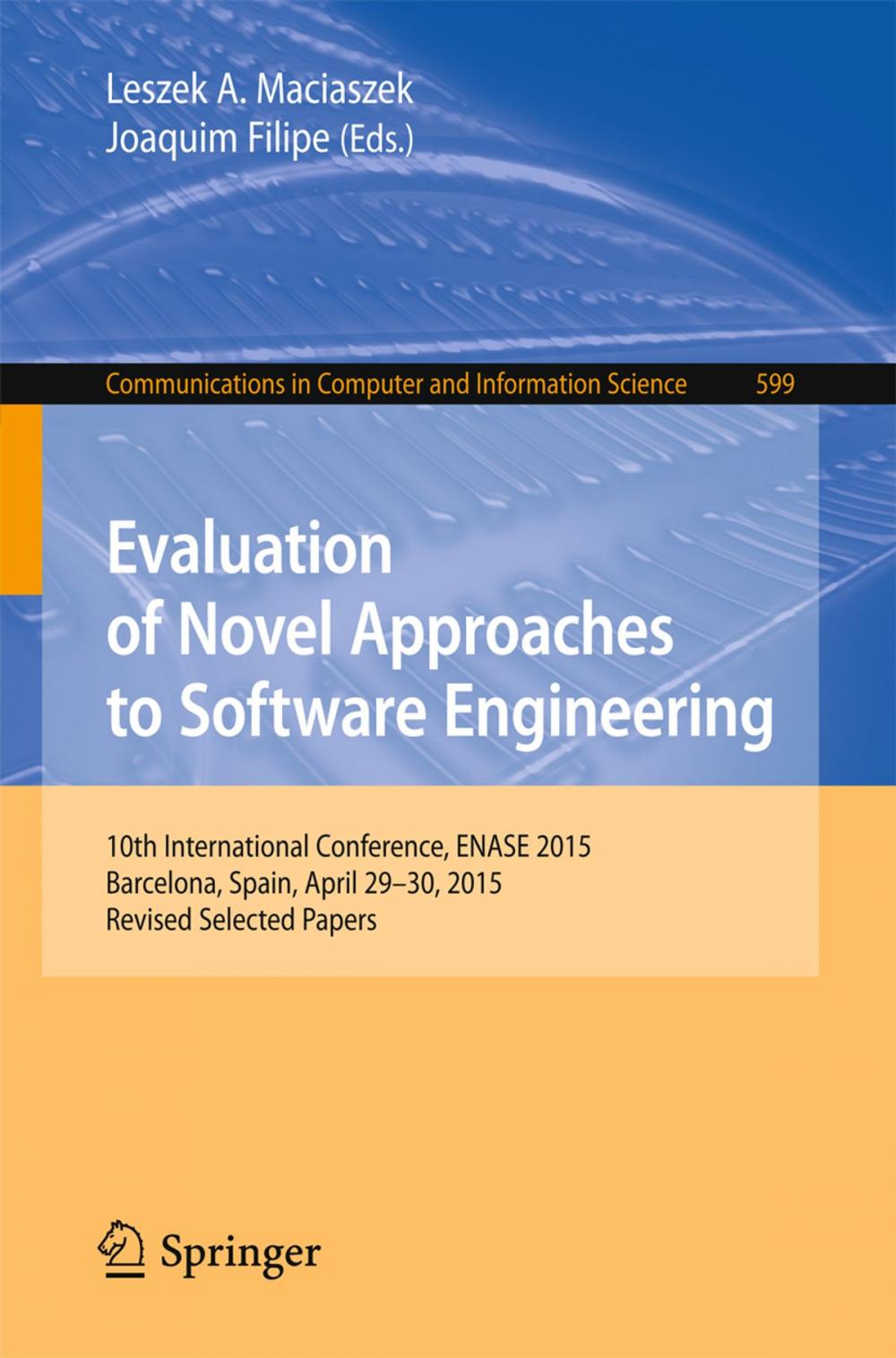 Big bigCover of Evaluation of Novel Approaches to Software Engineering