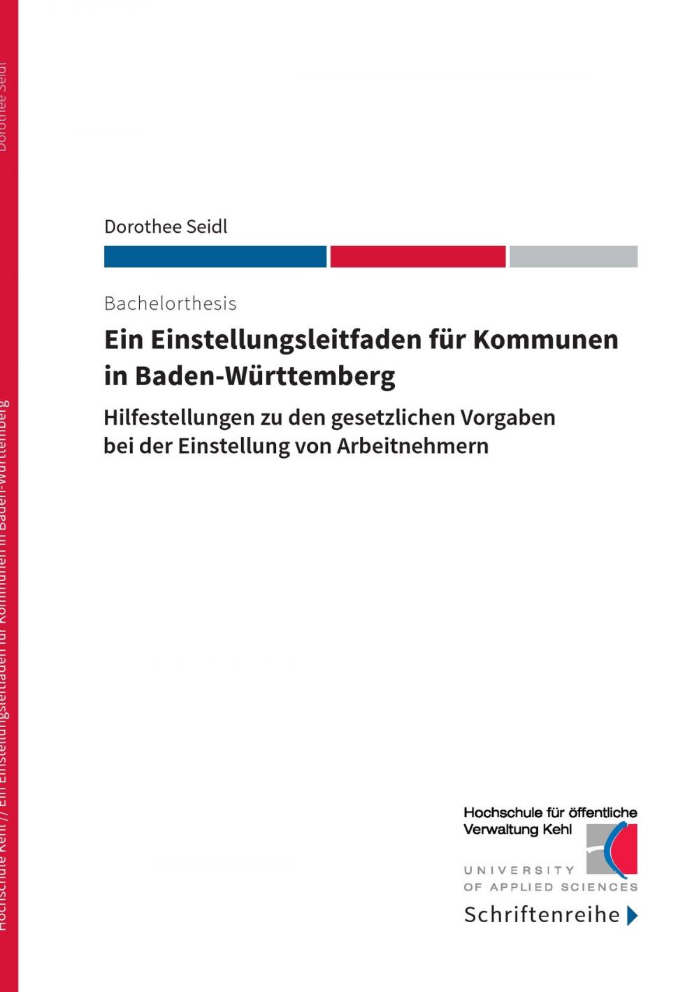 Big bigCover of Ein Einstellungsleitfaden für Kommunen in Baden-Württemberg