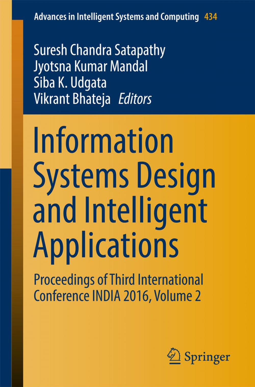 Big bigCover of Information Systems Design and Intelligent Applications