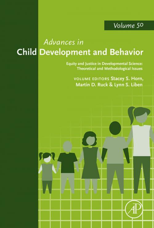 Cover of the book Equity and Justice in Developmental Science: Theoretical and Methodological Issues by Stacey S Horn, Martin D Ruck, Lynn S Liben, Elsevier Science