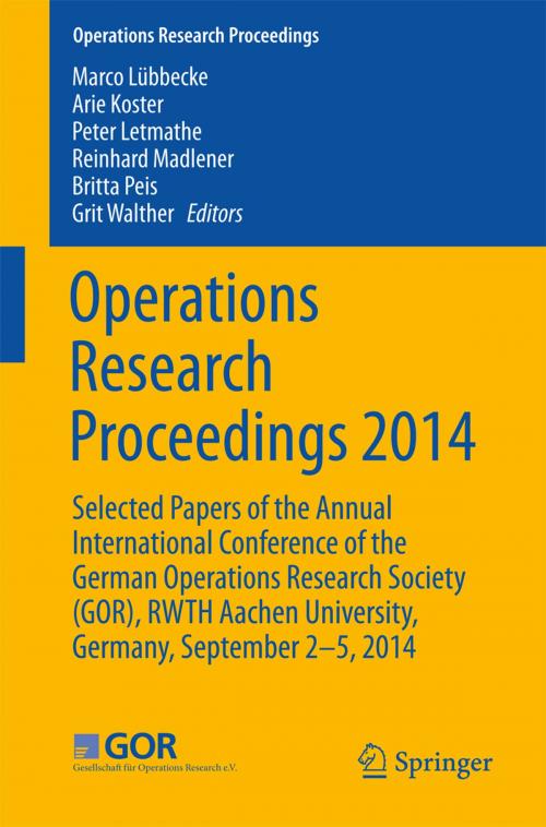 Cover of the book Operations Research Proceedings 2014 by , Springer International Publishing