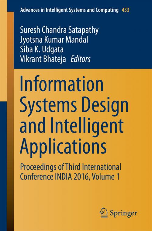 Cover of the book Information Systems Design and Intelligent Applications by , Springer India