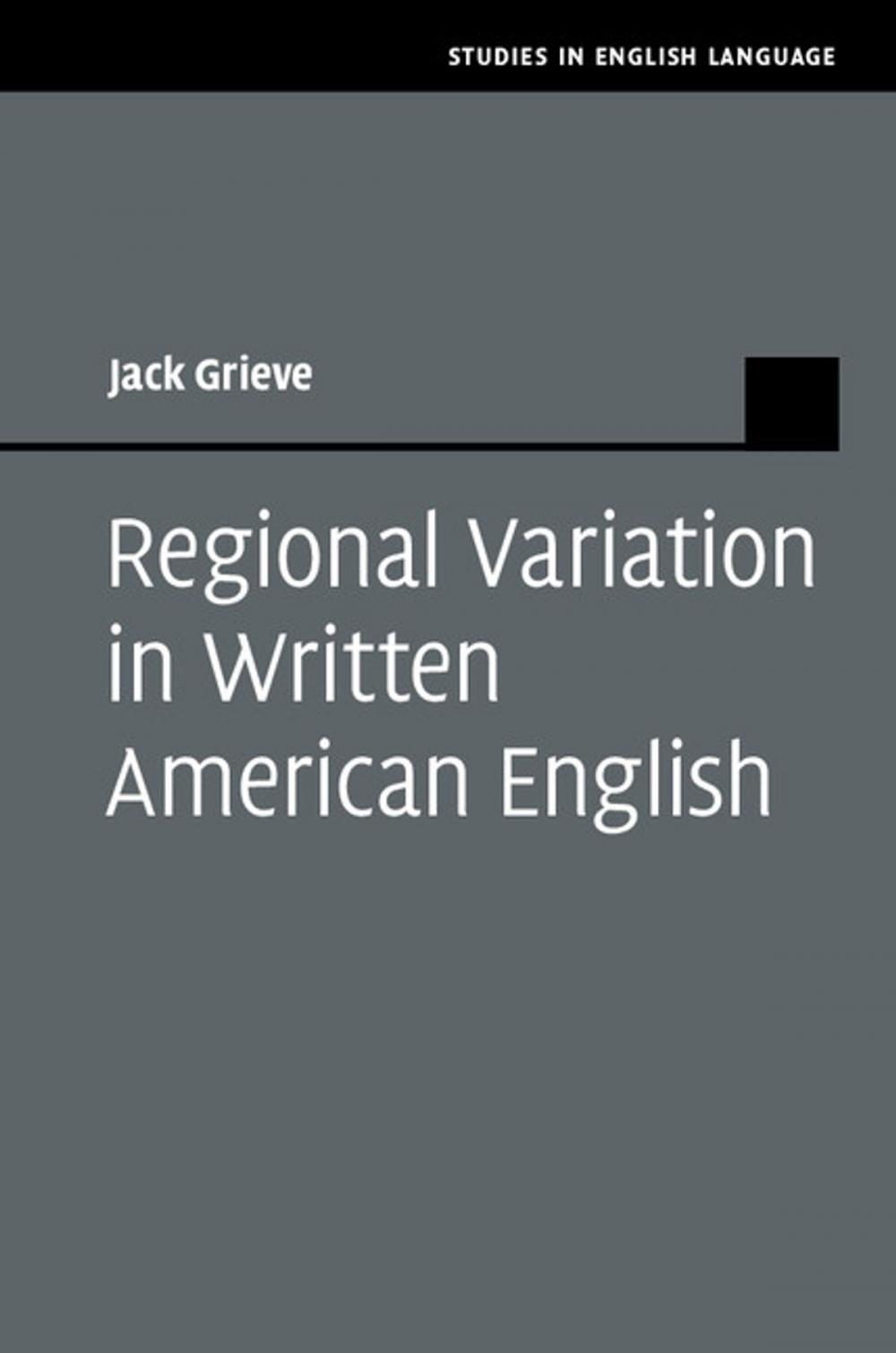 Big bigCover of Regional Variation in Written American English