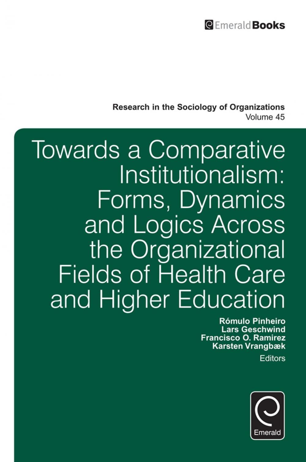 Big bigCover of Towards a Comparative Institutionalism