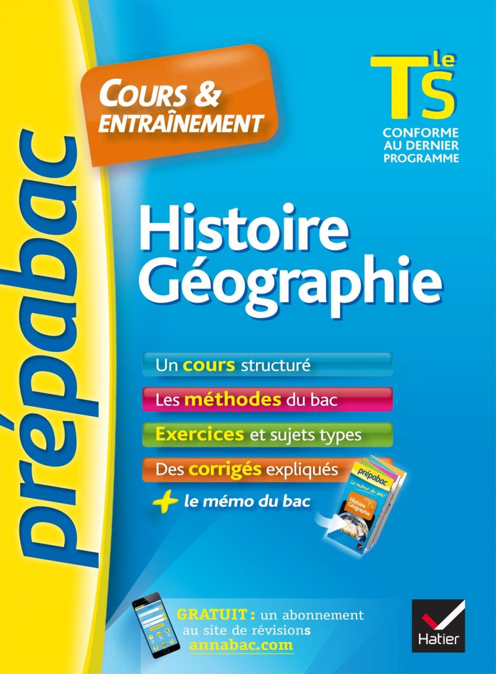 Big bigCover of Histoire-Géographie Tle S - Prépabac Cours & entraînement