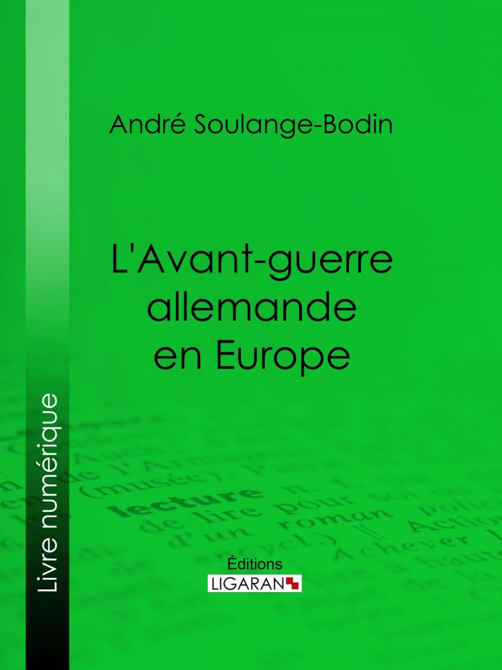 Big bigCover of L'Avant-guerre allemande en Europe