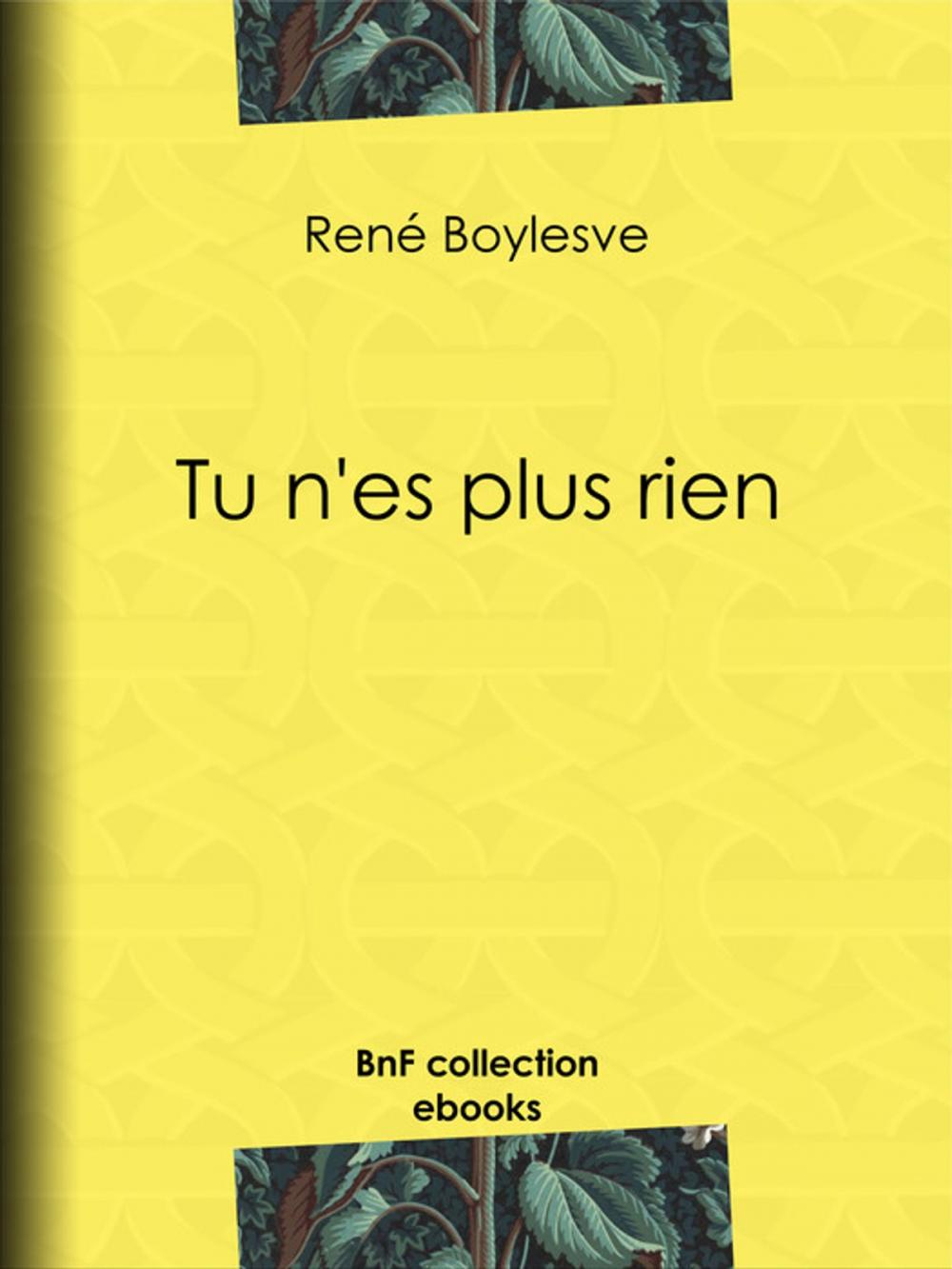 Big bigCover of Tu n'es plus rien