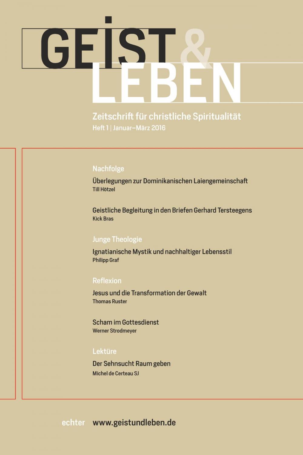 Big bigCover of Geist und Leben 1/2016