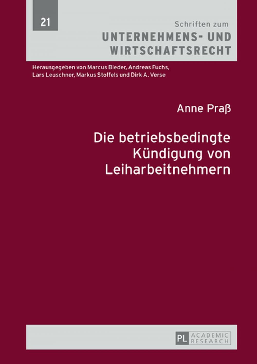 Big bigCover of Die betriebsbedingte Kuendigung von Leiharbeitnehmern