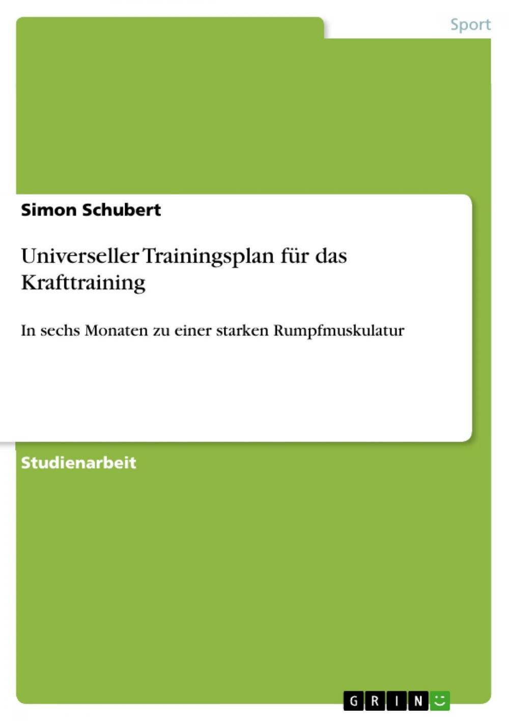 Big bigCover of Universeller Trainingsplan für das Krafttraining