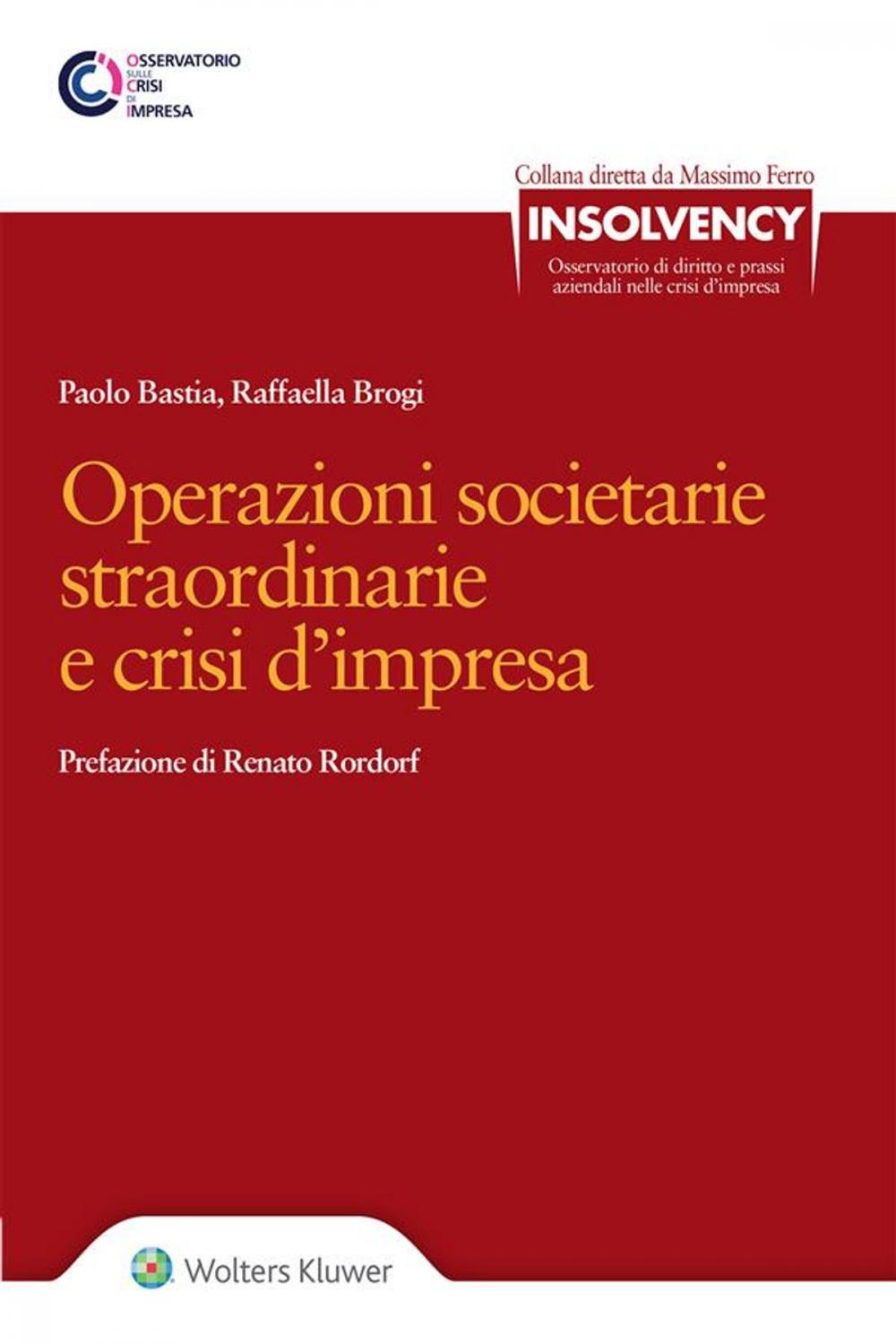 Big bigCover of Operazioni societarie straordinarie e crisi d'impresa