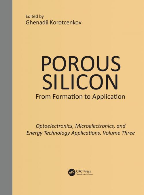 Cover of the book Porous Silicon: From Formation to Applications: Optoelectronics, Microelectronics, and Energy Technology Applications, Volume Three by , CRC Press