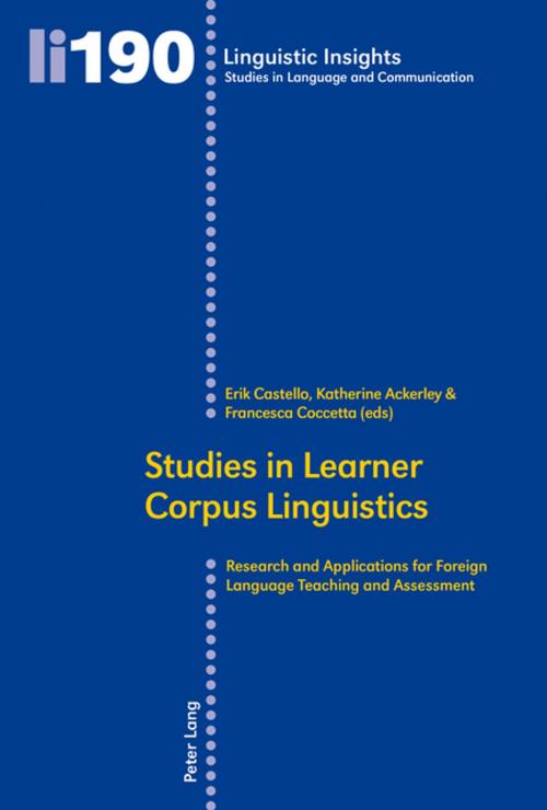 Cover of the book Studies in Learner Corpus Linguistics by , Peter Lang